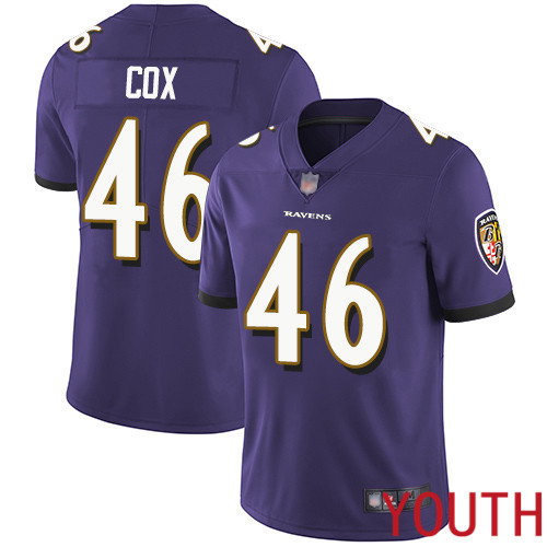 Baltimore Ravens Limited Purple Youth Morgan Cox Home Jersey NFL Football #46 Vapor Untouchable->women nfl jersey->Women Jersey